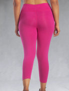 Back view of pink crop leggings