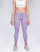 Front view of lavender colour full length leggings, activewear